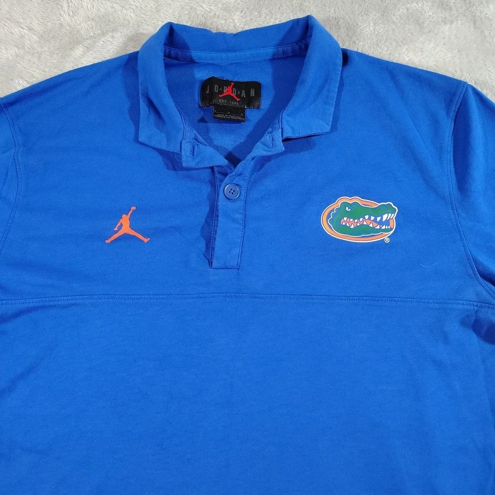 Jordan Florida Gators Polo Shirt Men L Blue Golf College Outdoor Preppy Classic